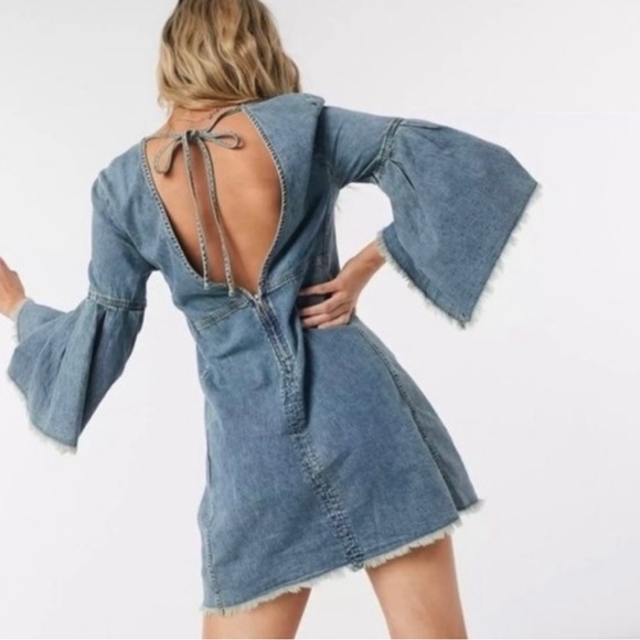 Free People Reckless Life Denim Dress - Picture 2 of 5